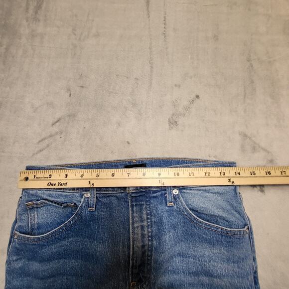 Express Jeans Womens 6 Long Blue Denim High Rise Straight Ankle Cargo Pockets - Picture 10 of 12